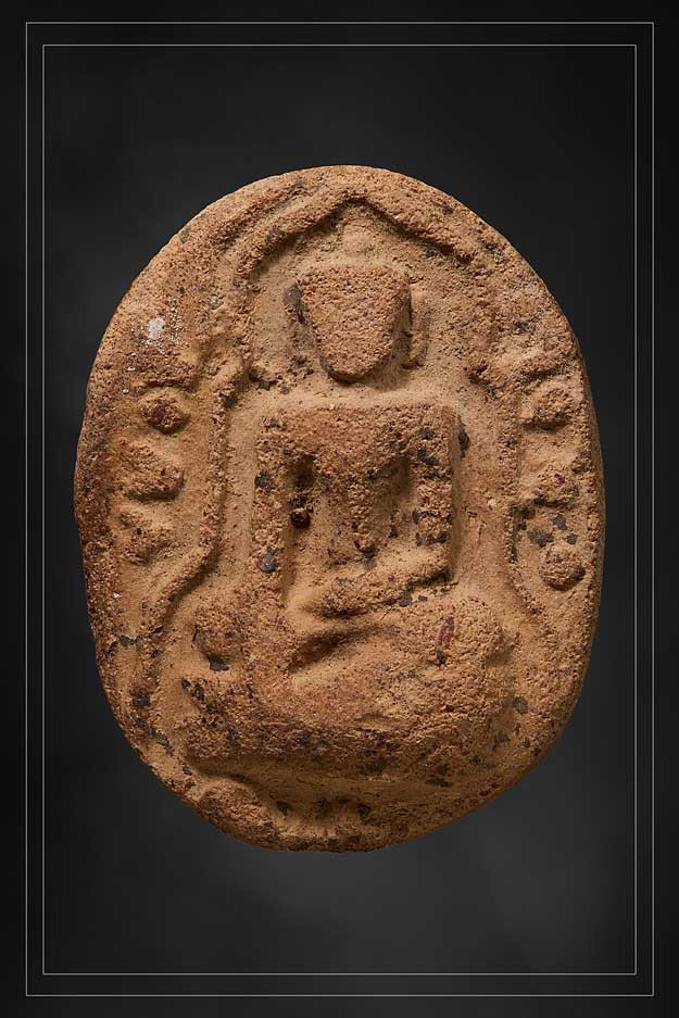 พระขุนแผนใบพุทรา หลวงปู่หร่ำ เนื้อดิน พิมพใหญ่ วัดกร่าง จ.ปทุมธานี ติดรางวัลหลายใบ