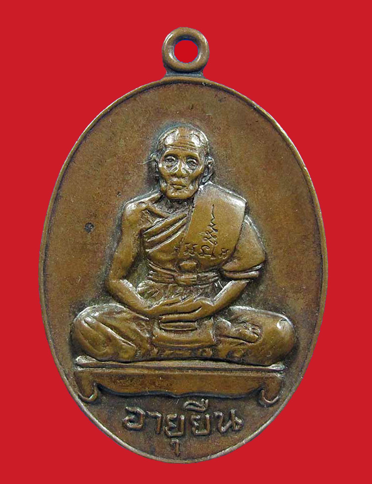 เหรียญอายุยืน หลวงปู่สี ปี 2517 เนื้อทองแดง พิมพ์เต็มองค์ วัดเขาถ้ำบุญนาค จ.นครสวรรค์