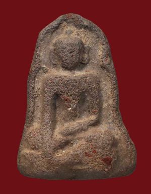 พระขุนแผนใบพุทรา หลวงปู่หร่ำ เนื้อดิน พิมพใหญ่(ตัดชิด) วัดกร่าง จ.ปทุมธานี