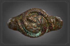 แหวนงูเกี้ยว หลวงพ่ออิ่ม  ปี 2470-ปี 2480  เนื้อโลหะผสม  วัดหัวเขา   จ.สุพรรณบุรี